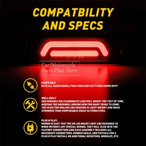 LED Smoke Red Car 3. Bremslicht, Heckschilder Parkschilder für Ford Ranger 1993-2011, Ford F-2550, F-350 1999-2016, Mazda B2300 6 Hauptverkauf Rd 350 Motor - №3