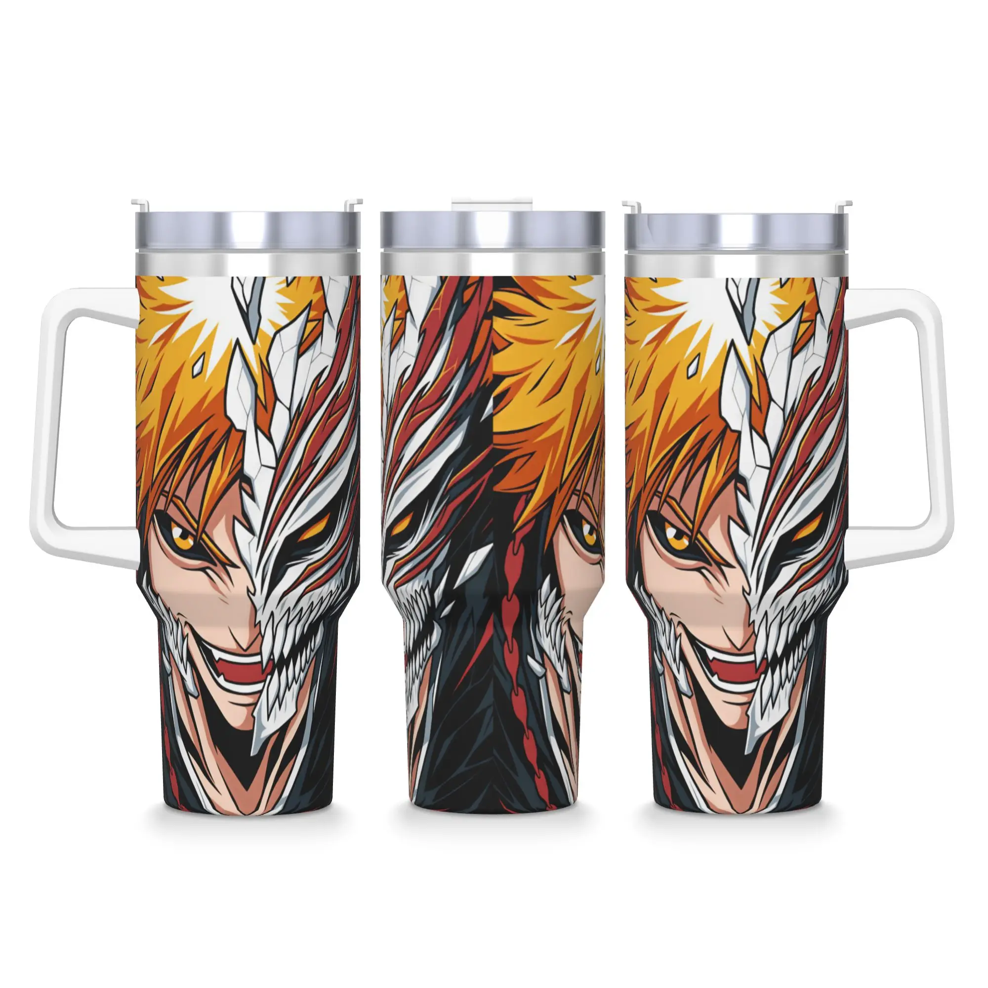 Stainless Steel Tumbler Bleach Kurosaki Ichigo Anime Cartoon Coffee Mug  Insulated Cold and Hot Car Mugs Travel Water Bottle