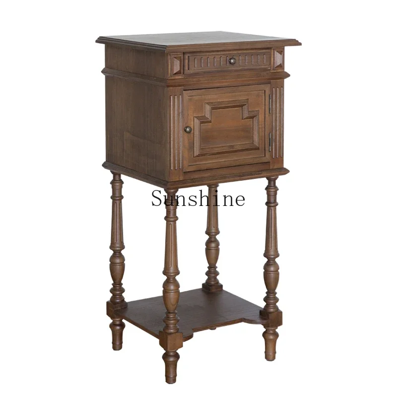 

Monet solid wood corner cabinet bed corner storage home living room bedroom French retro style decorative cabinet