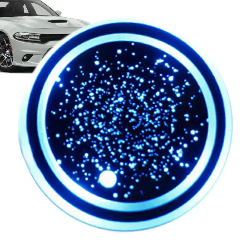 

Light Up Car Cup Coasters Car Cup Holder Coaster Non-Slip With Light Drink Cup Mat Vehicle Interior Decoration Atmosphere Light