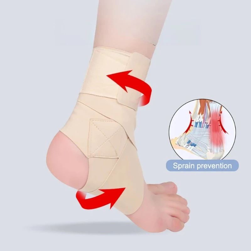 1Pcs Adjustable Slim Ankle Support Guard for Injury Recovery Ligament Strain Sprain Immobilization with Pressure Straps