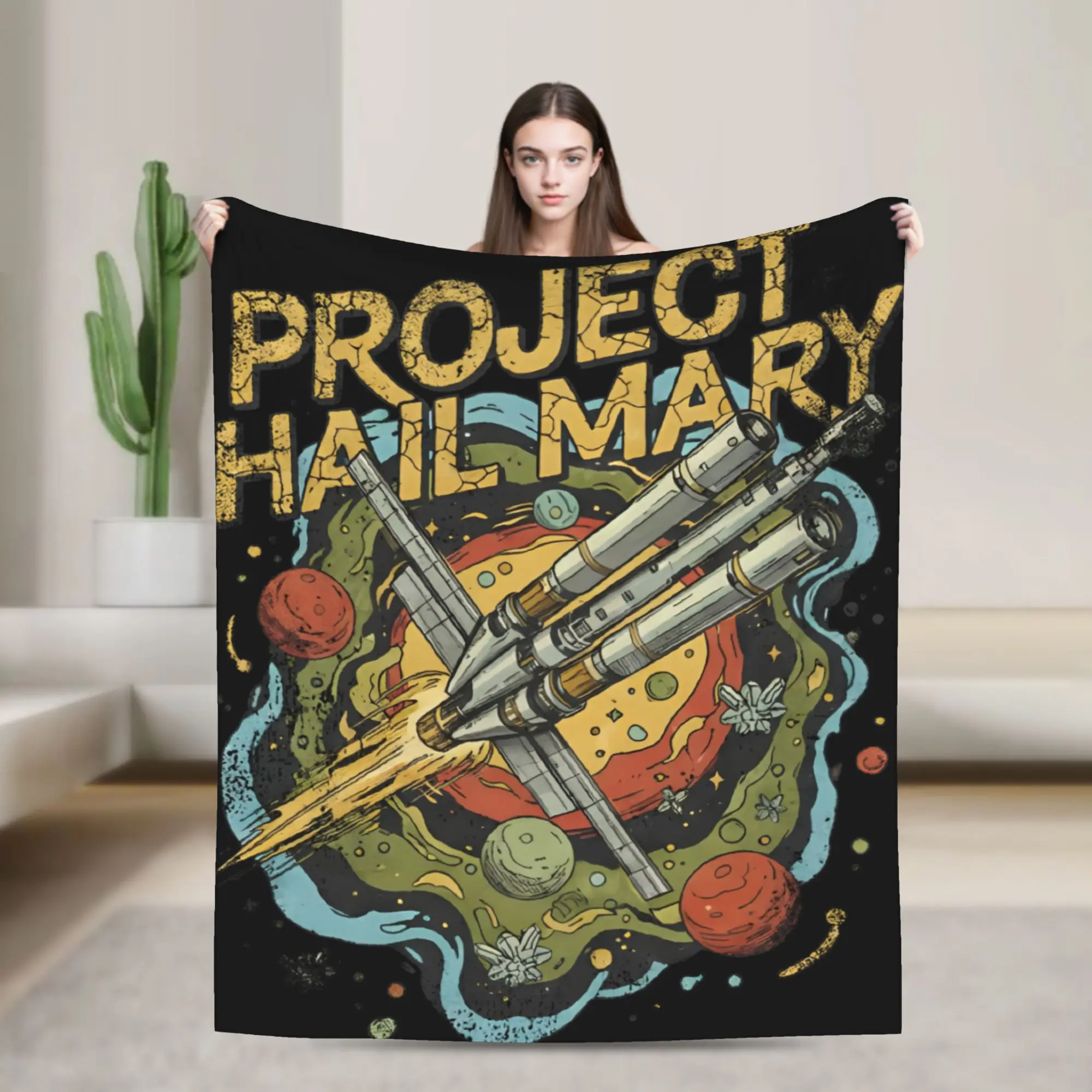 Project Hail Mary Movie Space Ship Fuzzy Blanket  Funny Throw Blanket for Home 200x150cm Quilt