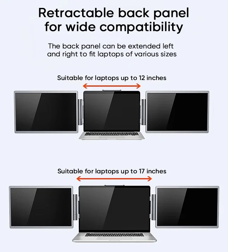 Laptop Screen Extender 14" IPS FHD 1080P Triple Portable Monitor for Laptops 13-17" Type-C Interface Windows/Mac view 6