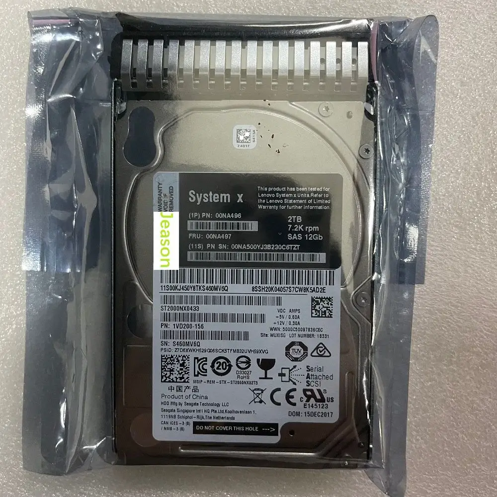 

new stnx0433 For Lenovo 00NA497 00NA496 00NA500 SAS 12G 2.5 Server Hard Disk