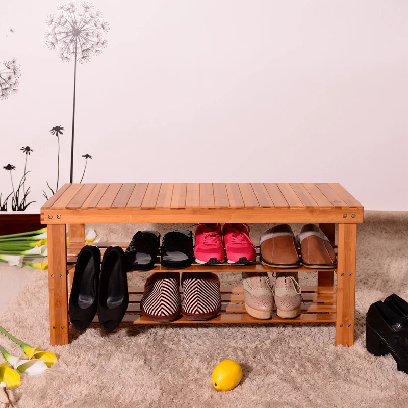 

Wooden Shoe Rack Bench – 3-Tier Multipurpose Storage for Entryway, Hallway, or Closet