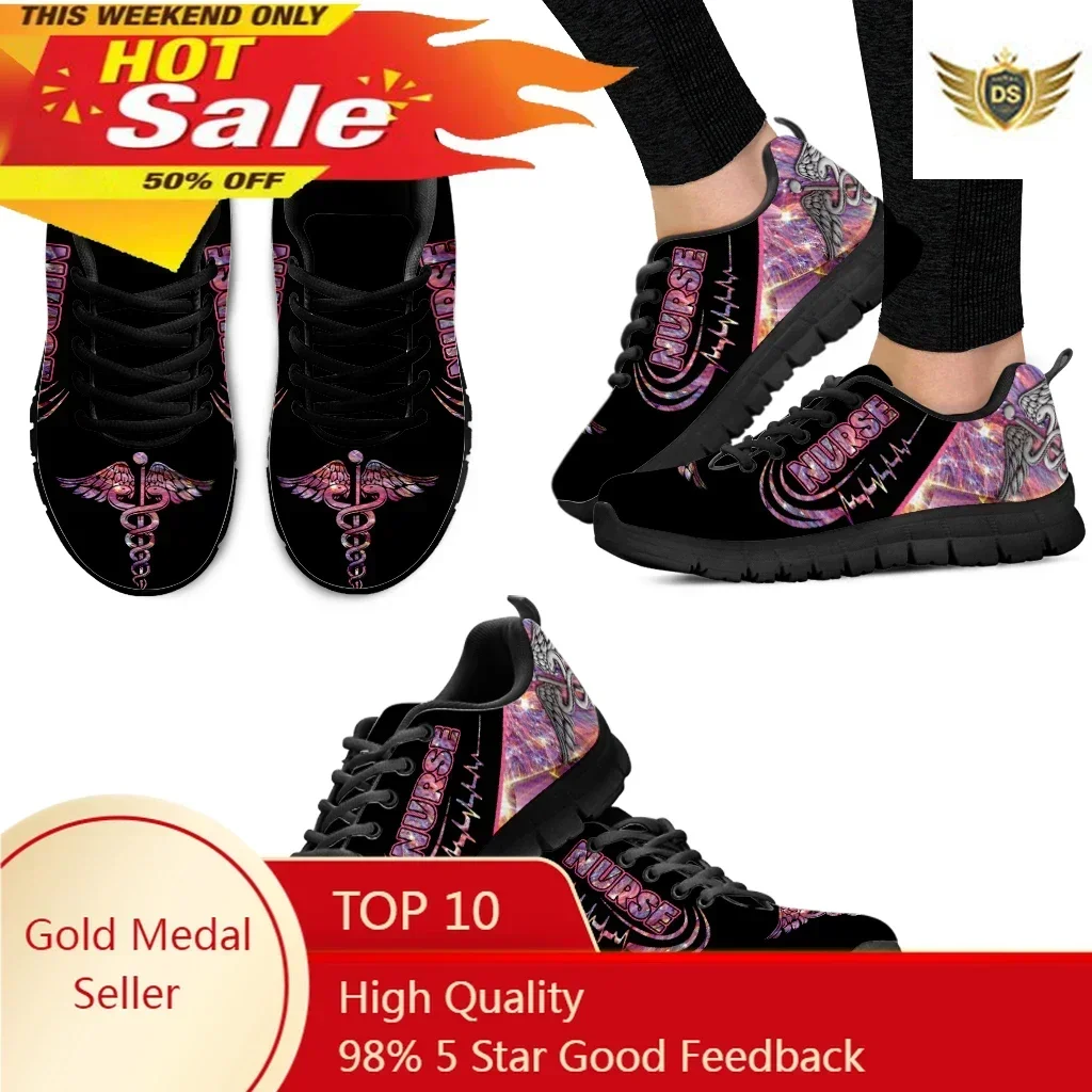 Fashion Nurse Print Lightweight Outdoor Shoes Trendy Pink Design Platform Basketball Shoes Casual Sneakers Zapatos