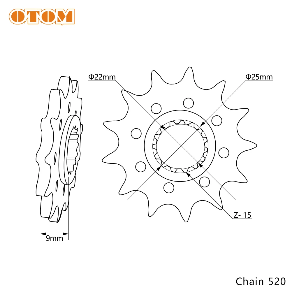 Motorcycle Chain 520 13T Front Sprocket For KTM SXF MXC XCF EXC XCFW HUSQVARNA FE FC FS FX 250 350 450 530 Pit Dirt Bikes Parts