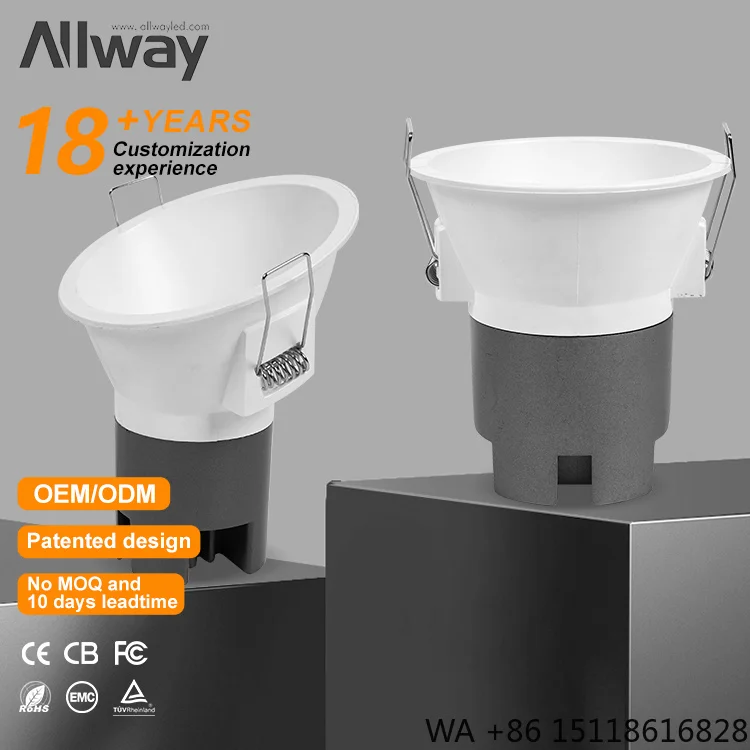 Interior Design Customization Square Round Recessed Down Light Multi Color Aluminum Indoor Housing 10Watt LED Spotlight