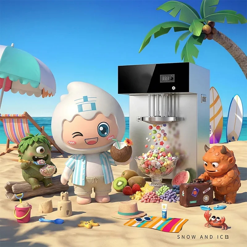 Commercial Granulated Ice Cream Machine, Granular Molecular Ice Maker, Smart Speed Control/Micron-Level Granular(Customized)