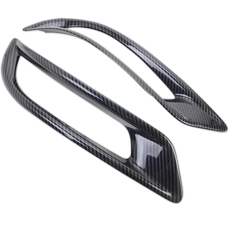 2Pcs ABS Chrome Carbon Fiber Style Black Tail Rear Brake Fog Light Lamp Frame Panel Cover Trim For Honda CRV CR-V 2020 2021