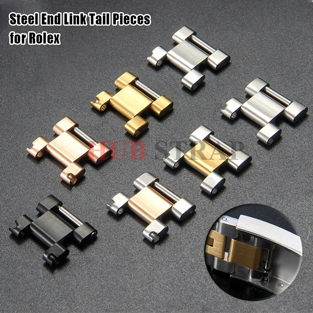 New 16mm*9mm Replacement for Rolex Daytona GMT Submariner Water Ghost Yacht Strap Connector Stainless Steel End Link Tail Pieces