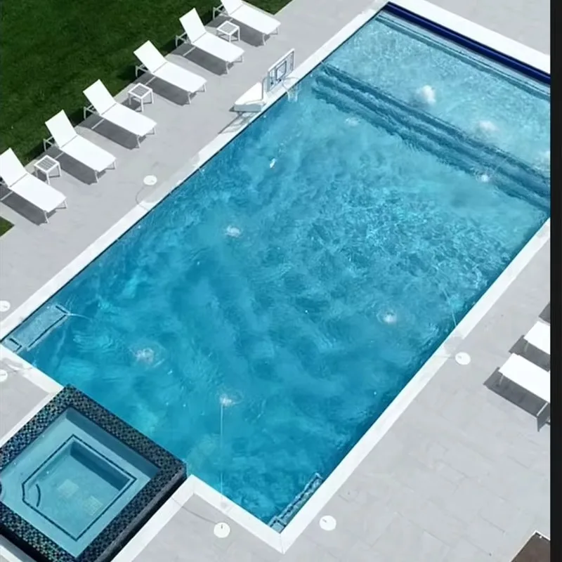 Customized Big Hot Tub Garden Surface Mounted Tanning Pools Swimming Outdoor Fiberglass Swim Pool Spa Swimming Pool With Cover