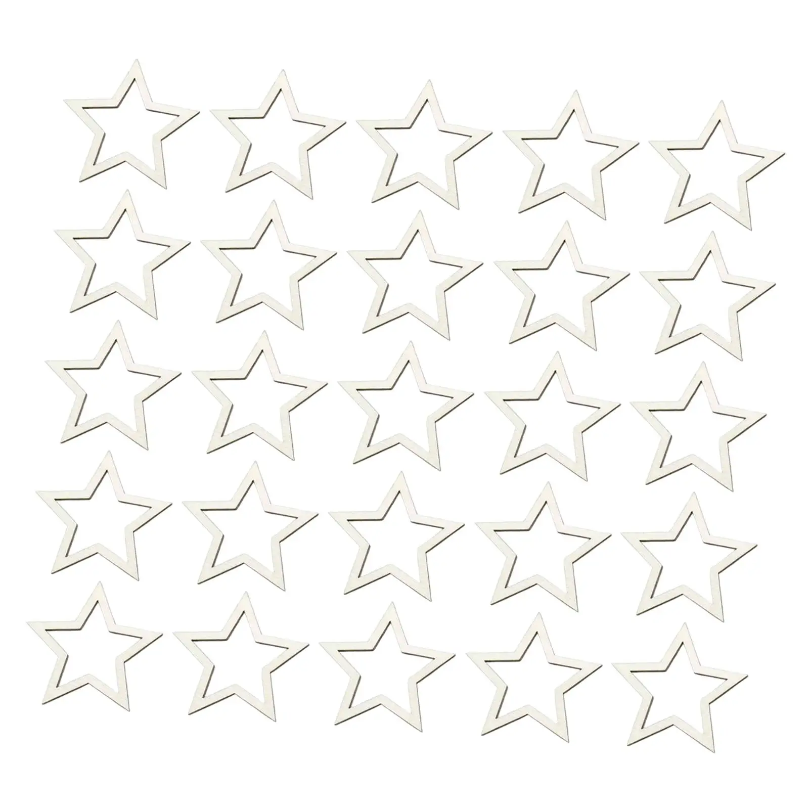 قطع خشبية غير مكتملة على شكل نجمة مجوفة، قطع زينة خشبية، أطواق نجوم، علامات خشبية لتعليق زينة عيد الميلاد #4