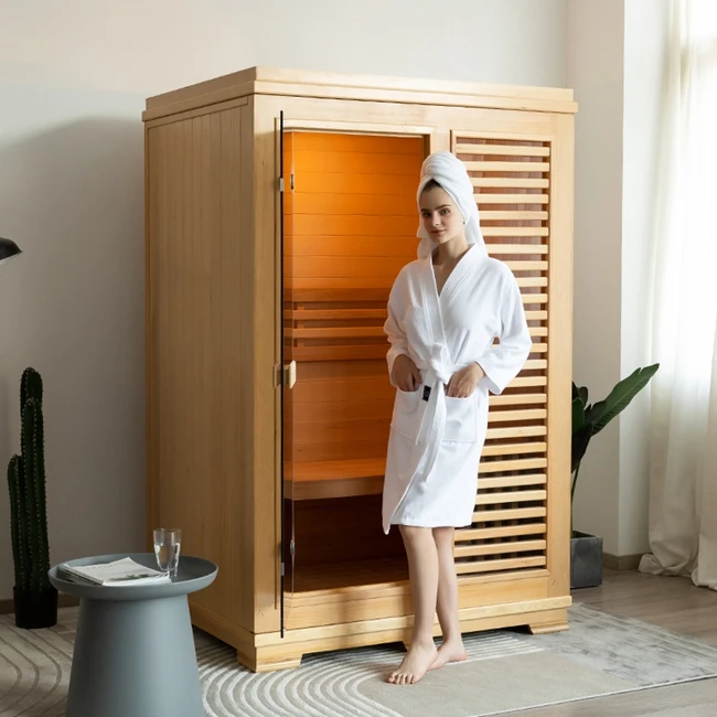 Lxury Design Household 1-2 Person Wood Traditional Steam Sauna Indoor Small Wood Sauna