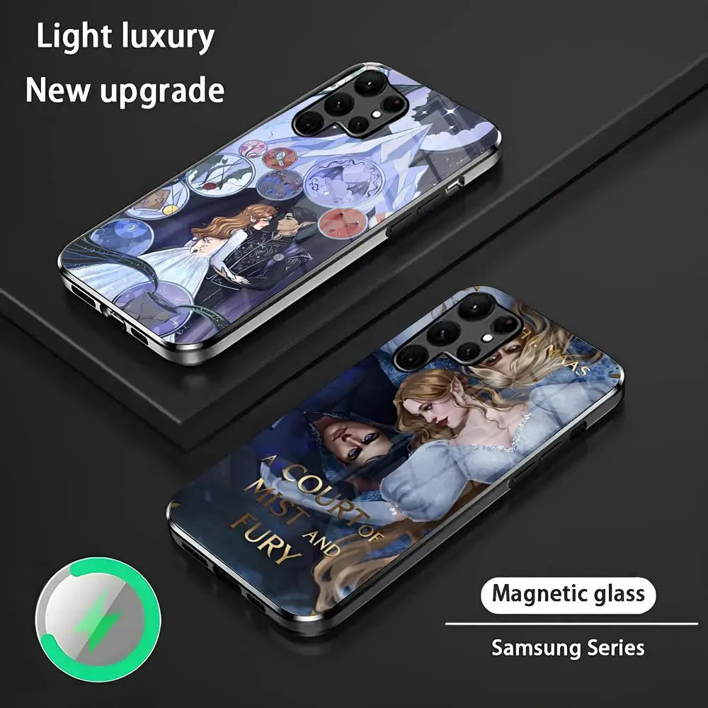 

Чехол для телефона A Court Of Mist And Fury S24 Ultra, чехлы Celulares для Samsung S24 S23 S22 S21 S20 Plus Ultra Note20, стекло, магнитное