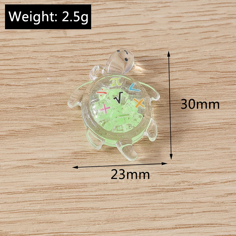 Tusember 5 Stück Niedliche Harz-Anhänger in Form von Mathe-Berechnungsschildkröten für Ohrringe, Halsketten, Armbänder, DIY-Schmuckherstellungszubehör – Detail 1
