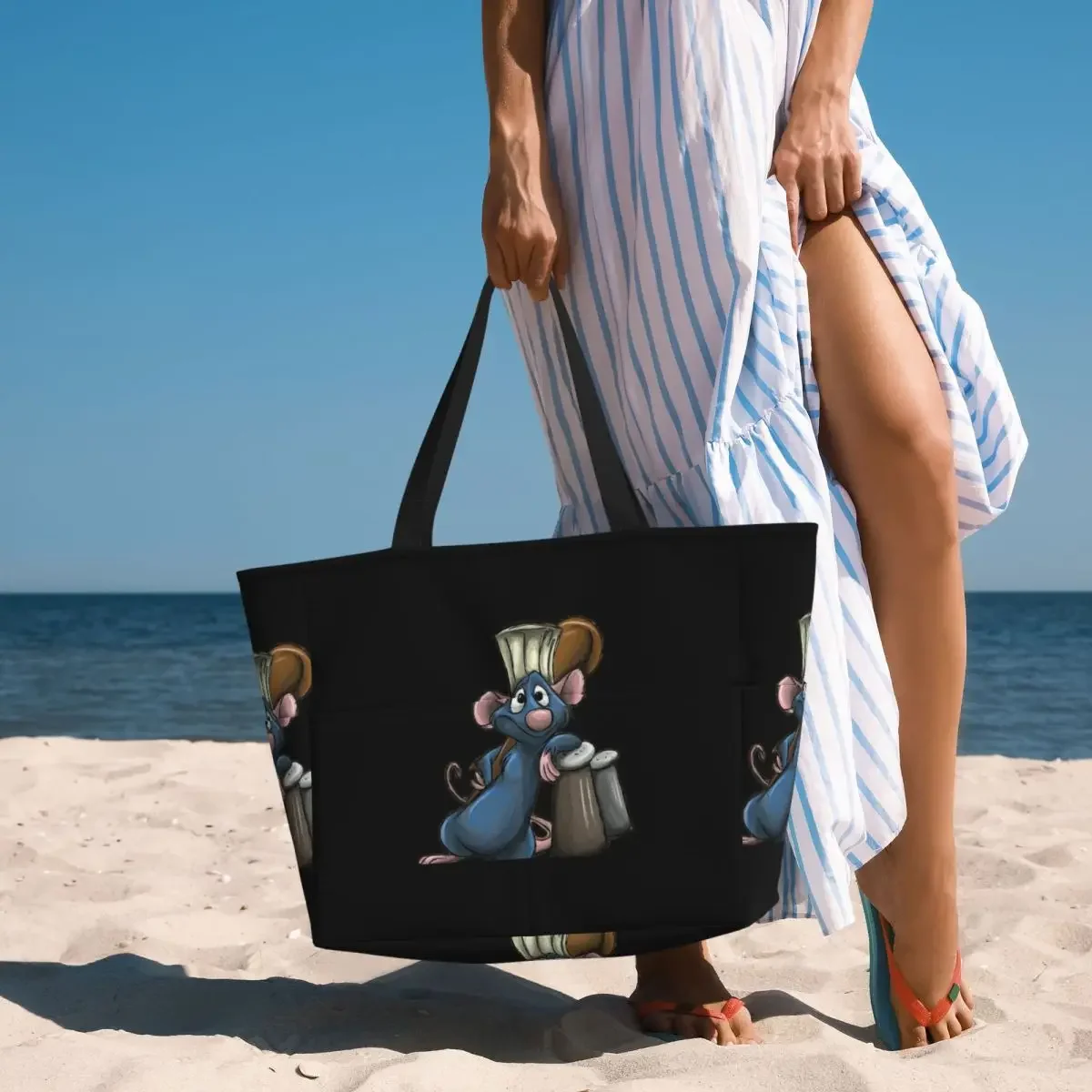 Remy Ratatouille Beach Tote Bag Sport Gym Yoga Duffle Large Tote Bag Women Travel Bag Fitness bag