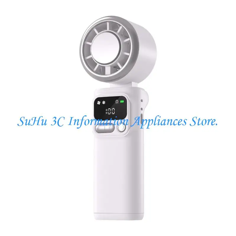  Portable Foldable Fan Powerful Handheld Fan with Cold Compress 0-199 Speed USB Rechargeable Travel Camping Outdoor