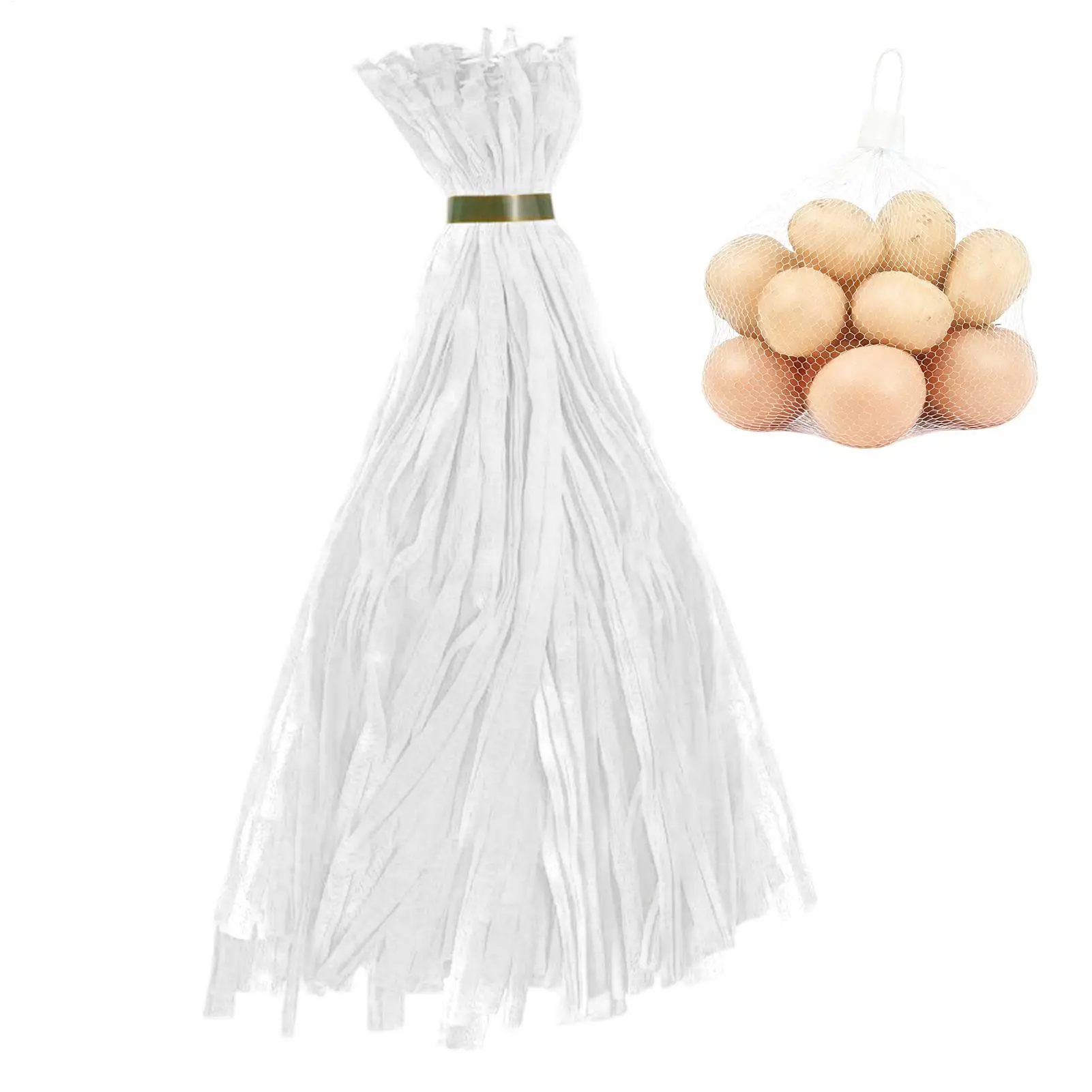 

100 шт. 40 см пластиковые сетчатые пакеты для упаковки пищевых продуктов, многоразовые для овощей, фруктов, яиц, орехов, домашний органайзер для хранения