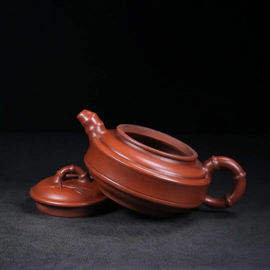 Chinese Yixing Zisha Clay Handcrafted Exquisite Teapot Bamboo Drum