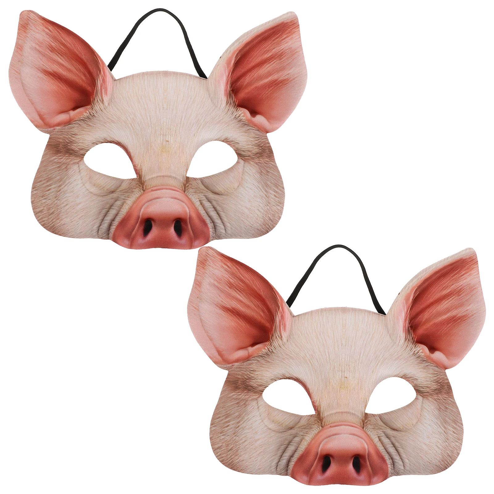Masque de cochon rose, 2 pièces, Design Animal léger pour boules de mascarade, fête d'halloween, demi-visage, jouet, accessoires de beauté