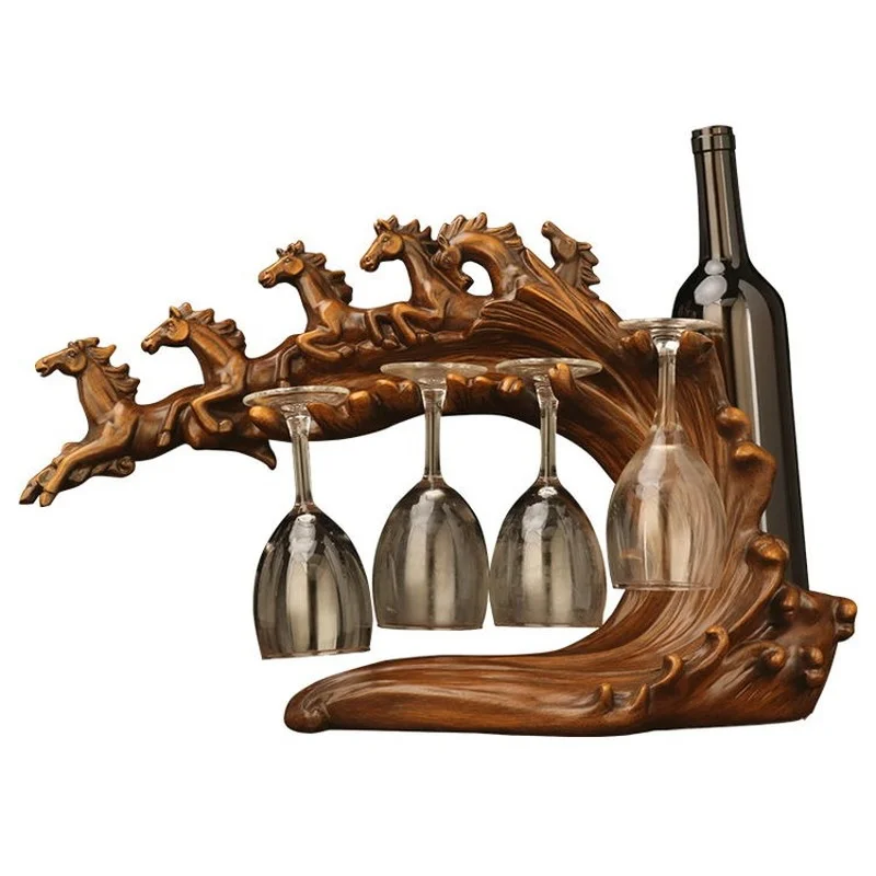 

Wine Rack Creative European Style Hotel Restaurant Decoration Soportes Para Botellas De Vinos Home Office Horse Wine Holder