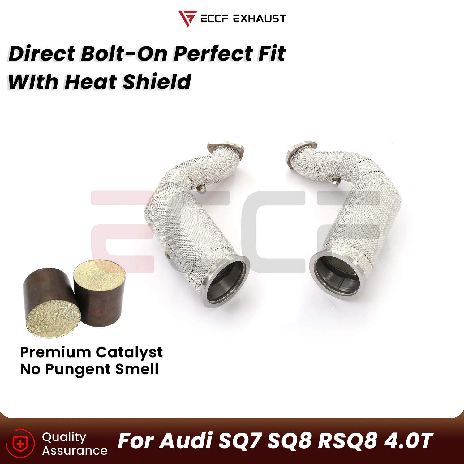 

Sporty Downpipe with Heat Insulation For Audi SQ7 SQ8 RSQ8 4.0T Aggressive Sound Plug and Play Upgrade Performance