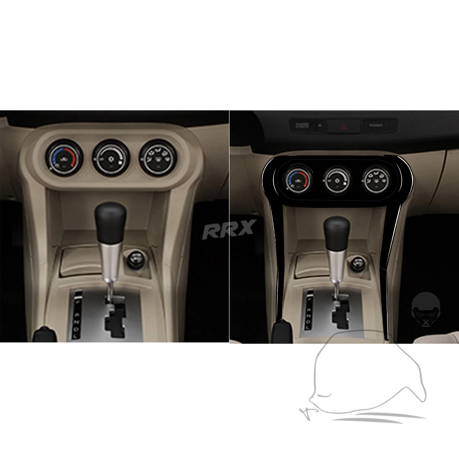 For Mitsubishi Lancer EVO GTS 2008-2015 Car Accessories Plastic Piano Black Interior Gear Door Read Lamp Air Outlet Trim Sticker