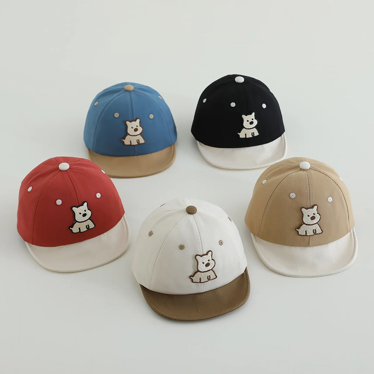 

Cute Dog Baby Peaked Hat Soft Brim Kids Baseball Cap 8-24Month Infant Sunscreen Visors Cotton Fashion Children Duck Tongue Caps