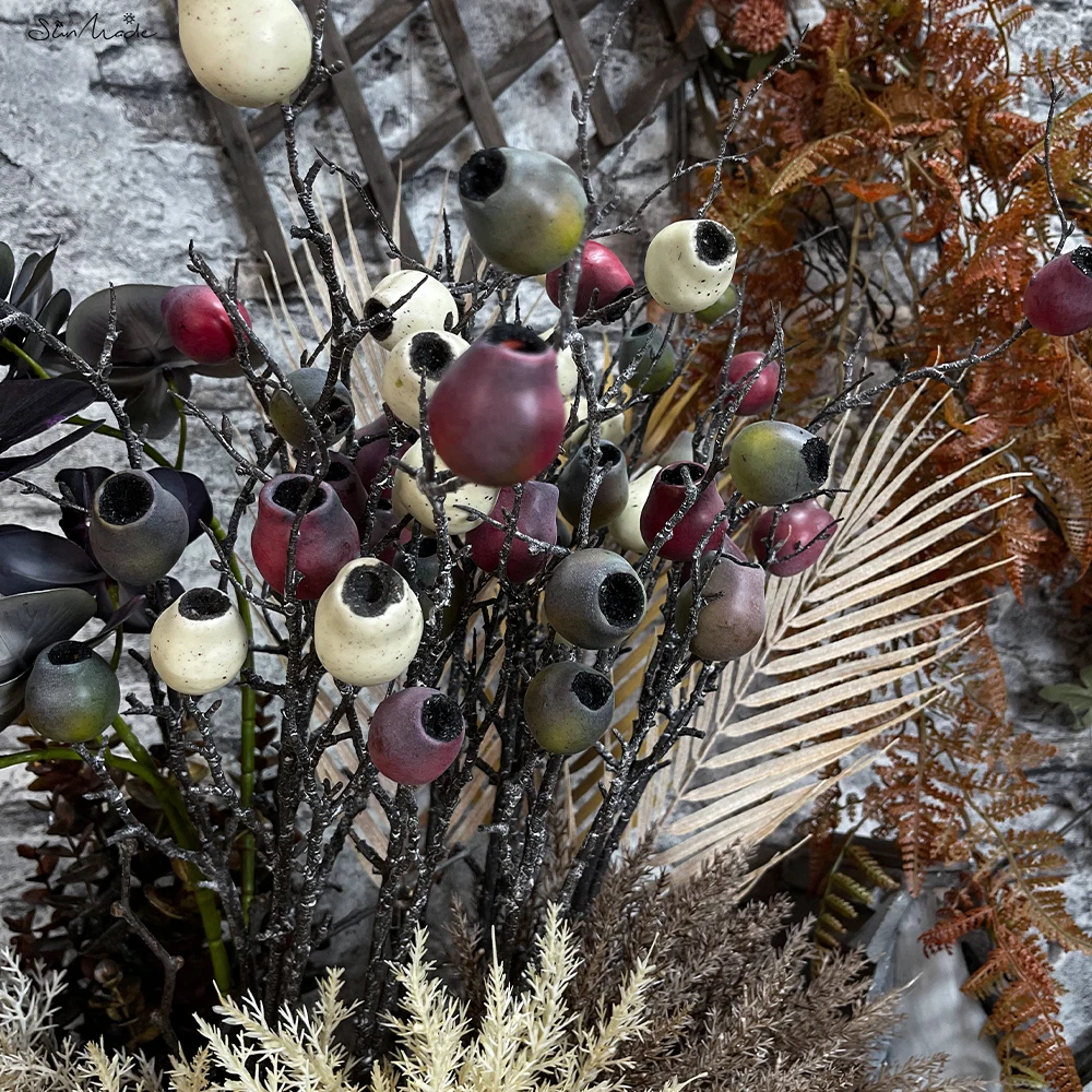 SunMade Vintage Pipe Fruit Branch Retro Artificial Fruits Home Hotel Decoration Flower Arrangement Supplies Flores Artificiais