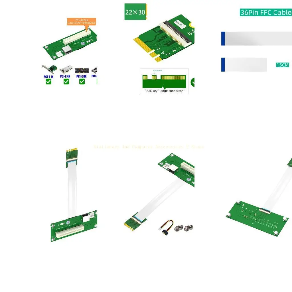 

NGFF M.2 to PCIe Converter Card Support PCIe 8X USB2.0 NGFF M.2 Adapter Cable