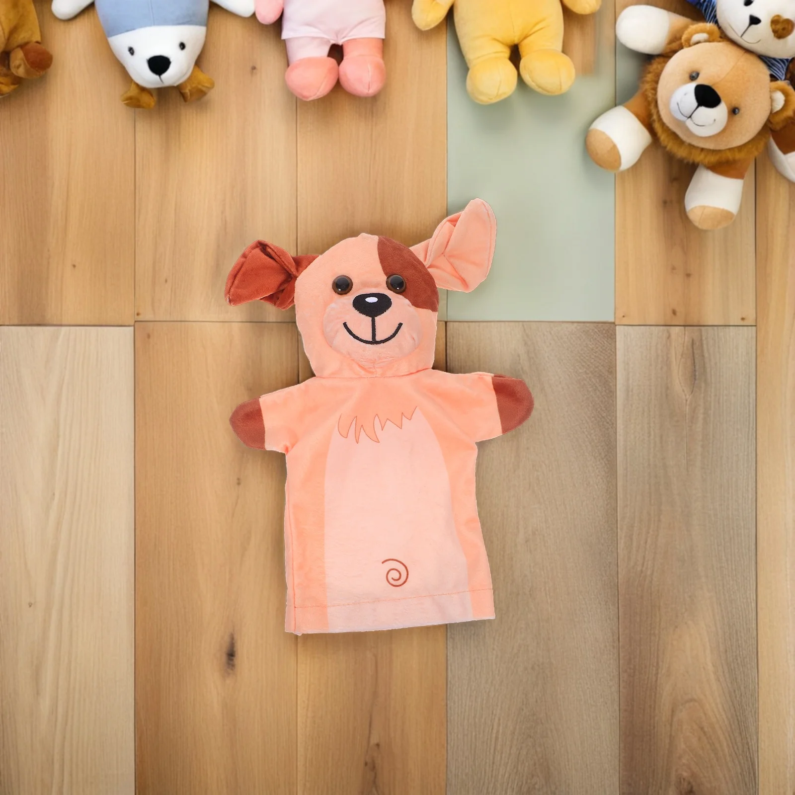 Marioneta de mano de animales de granja, perro bonito, suave, interactivo, para contar historias, suministros para el aula, juguetes de animales para niños pequeños