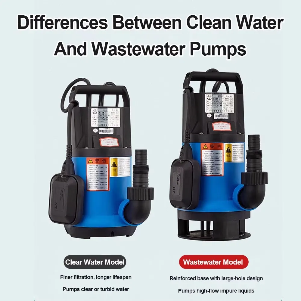220V Q-Type Compact Submersible Pump Dual Use Clean Sewage Water Pump Irrigation Pump for Forest Planting Fish Tank Pond