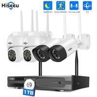 Hiseeu 3/5MP PTZ Wireless Camera Security System Kit Motion Tracking Night Vision P2P 2-way audio 16CH NVR Surveillance System