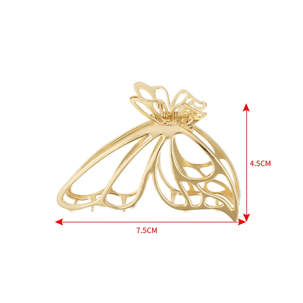 Elegant Metal Butterfly Hair Clip for Women Gold Silver Hollow Out Hair Claw Barrettes Girls Hairpin Hair Accessories Headwear