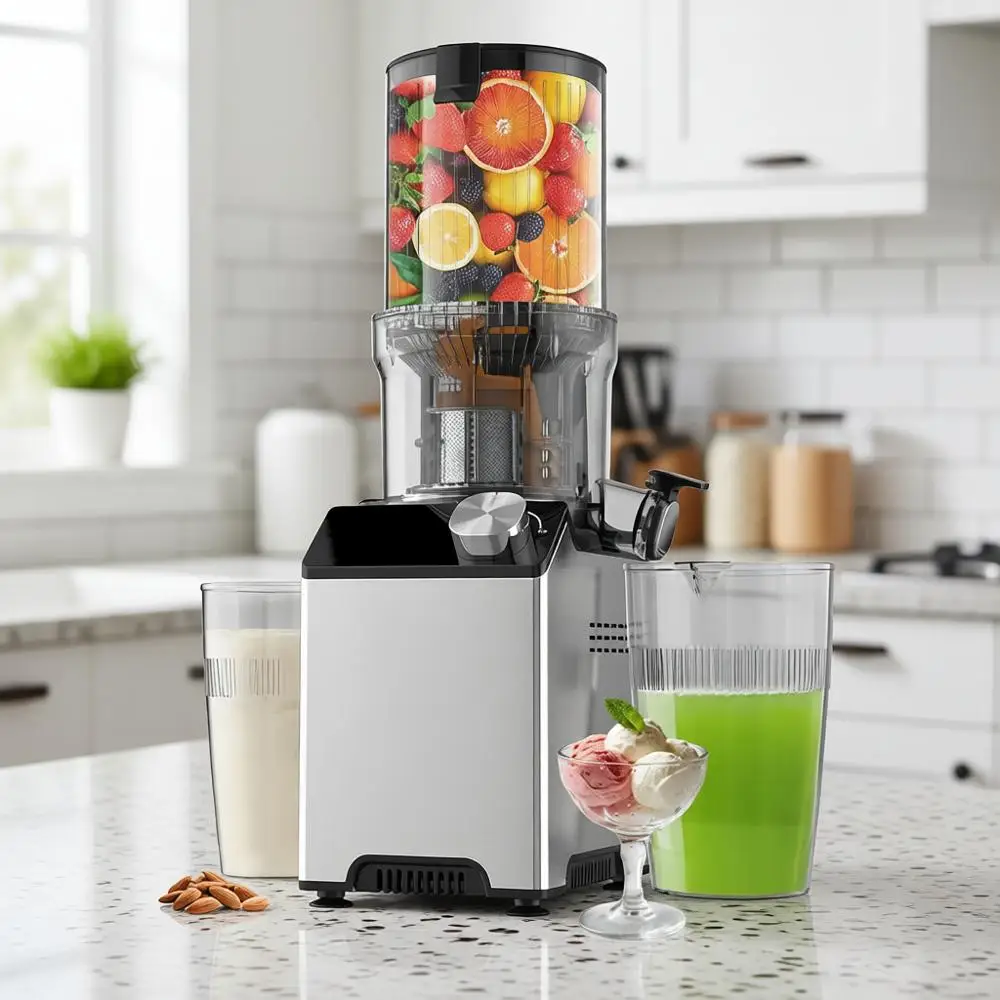 

Соковыжималка холодного отжима, соковыжималка с широким загрузочным отверстием, шнековая соковыжималка из нержавеющей стали, легко моется, для овощей и фруктов