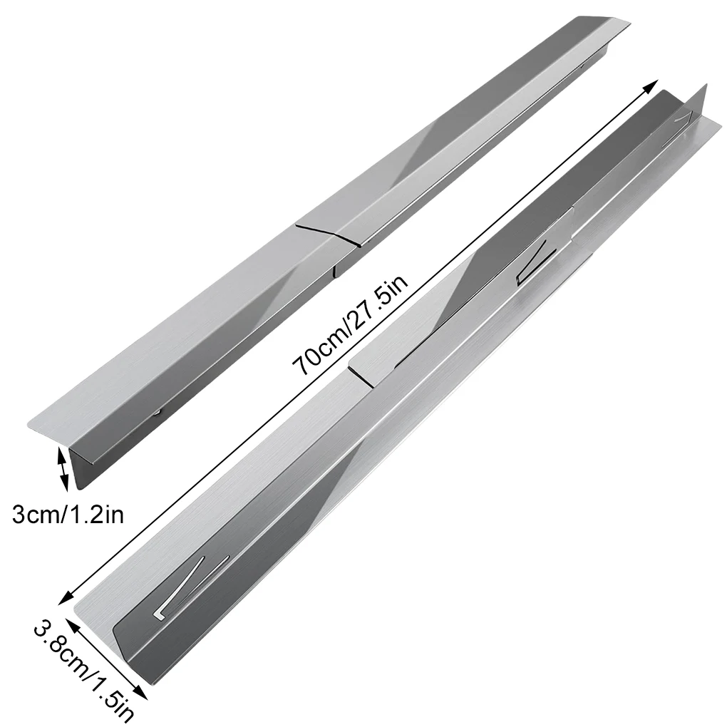 2x Retractable Stove Gap Covers Stainless Steel Range Trim Kit Included Stove Joint Filling Board