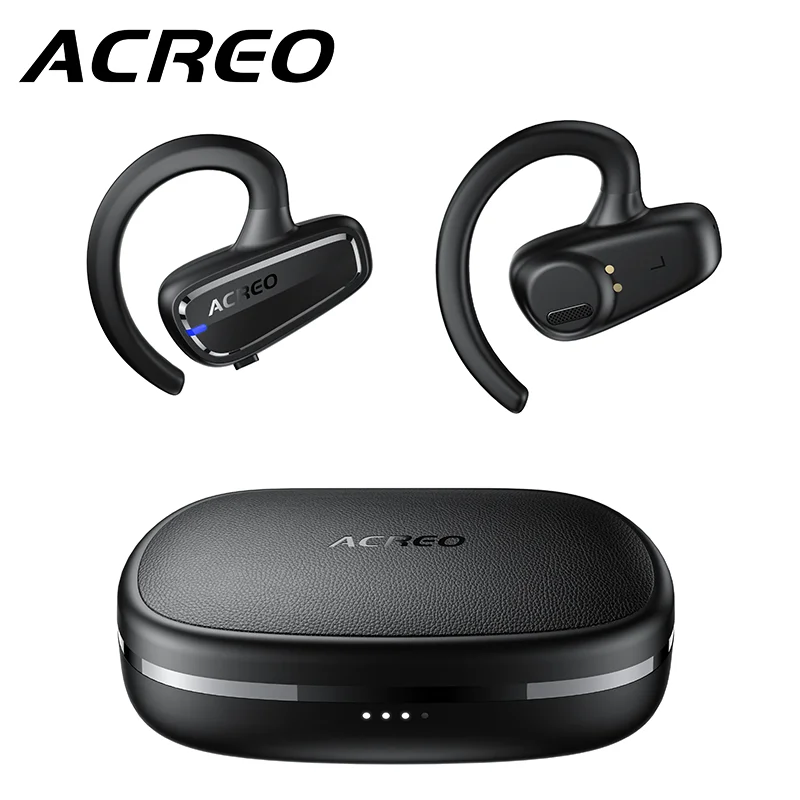 

ACREO Open Ear Hook True Wireless Headphones V5.2 With 18 Hours Play Time Sport Bluetooth headphones IPX7 Waterproof Game,