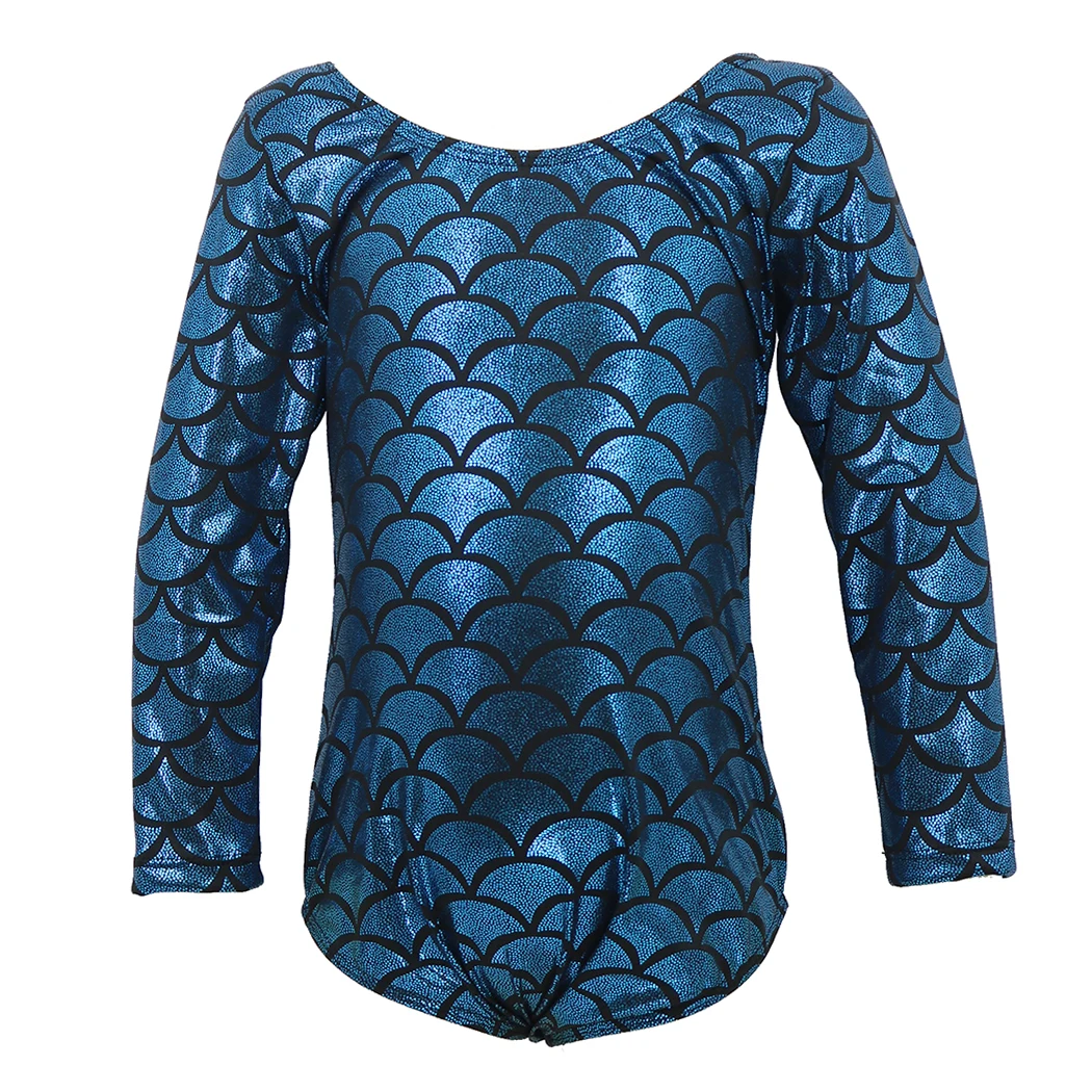 

Aoylisey Ballet Dance Shinny Metallic Leotards for Girls Gymnastics Bodysuit Long Sleeve Gold Rombers Spandex Costume Kids Wear