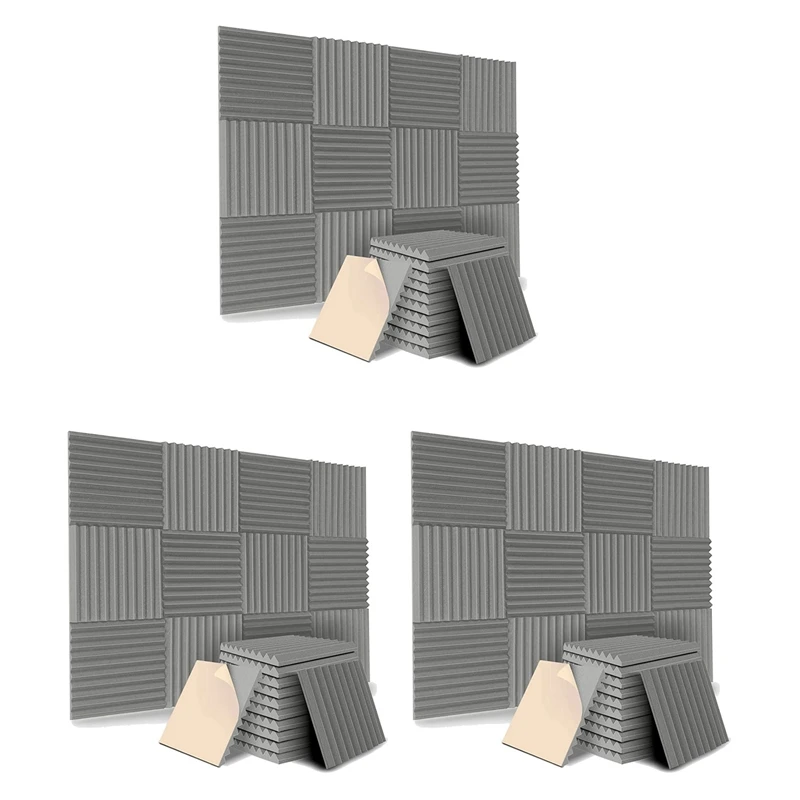 

36 Pack Self-Adhesive Acoustic Panels, Sound Proof Foam Panels, High Density Soundproofing Wall Panels For Home (Grey)