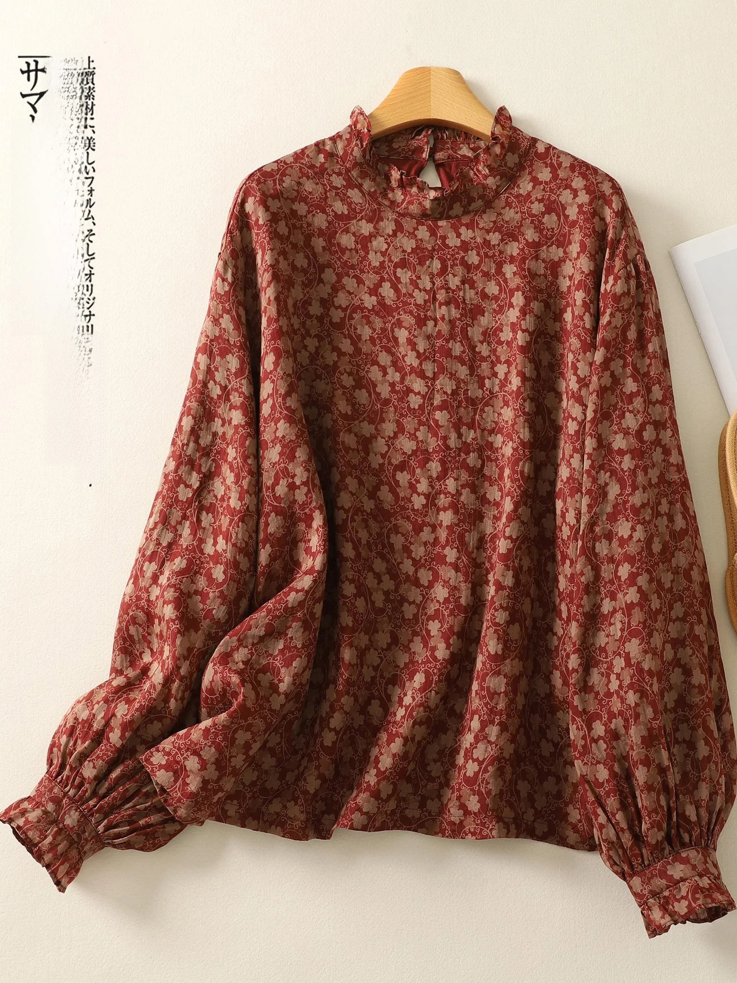 Ele Dames Linnen irt Bloemenprint Oortelkraag Casual Comfortabel Lente Faion Top Koreaanse Sle Woonkleding