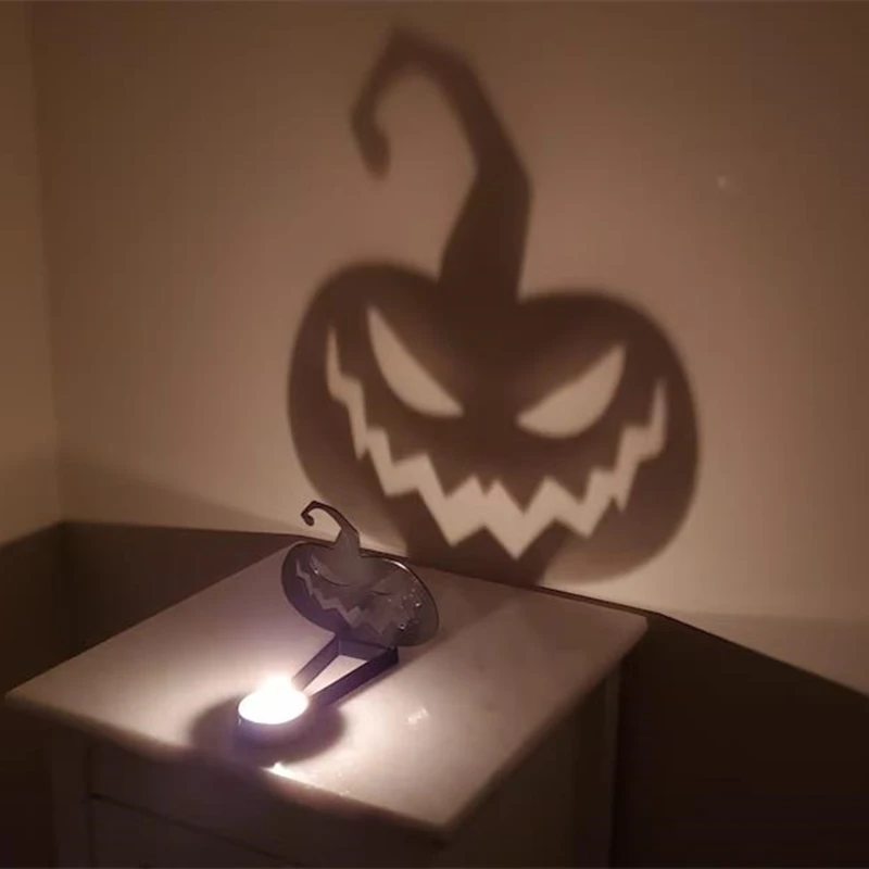 Jack-O-Lantern Shadow Caster Novelty terror Candle Holder Shadow Projectors  Indoor Halloween Decoration