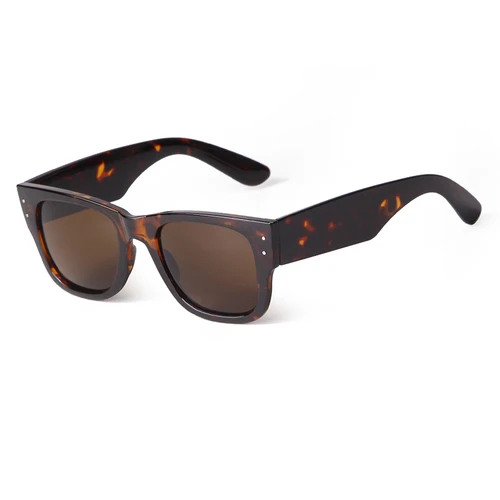 Imagen 2 del producto Gafas De Sol cuadradas De carey para hombre y mujer, lentes De Sol cuadradas De marca Retro, grises, gruesas, con montura grande, UV400