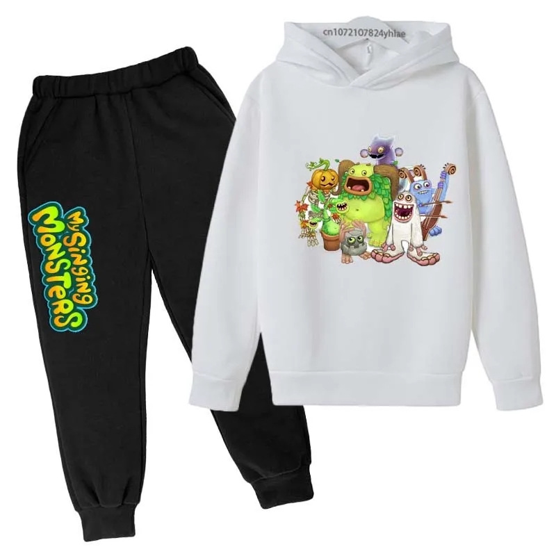 My Singing Monsters Kids Spring Autumn Cute 2pcs Casual Hoodie+Pants Tracksuits 3-14 Years Boys Girls Outfits Children Clothes