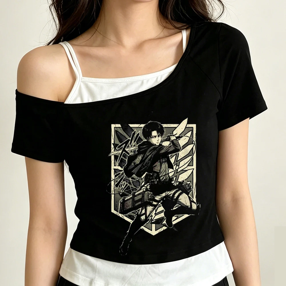 Attack on Titan cropped top shoujo gyaru japan 2000s streetwear emo tshirt 2000s cute grunge streetwear dollette