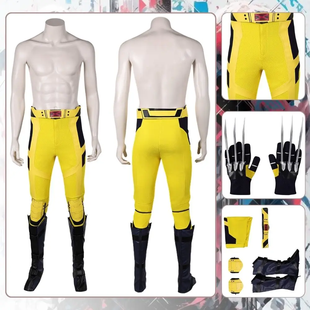 Fantasia Dead Cosplay Pool Wolverine Cosplay Pants Costume Man Disguise Pants Gloves Superhero Outfits Halloween Carnival Suit