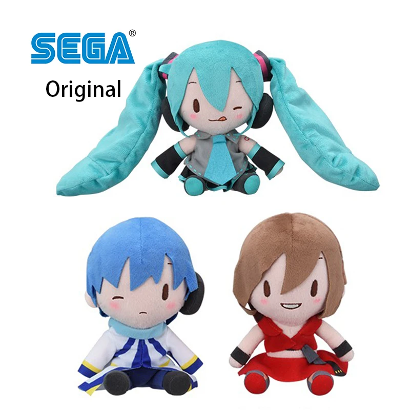 IN Stock SEGA Fuwa Petit Hatsune Miku MEIKO KAITO Plush Doll Kawaii Anime Figure Model Collectible Toys Children's Gift 16Cm