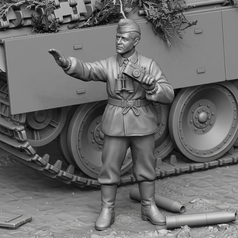 

1/35 Scale Die-Cast Resin Figure Model Kit German Photographer (No Tank) Unassembled and Unpainted
