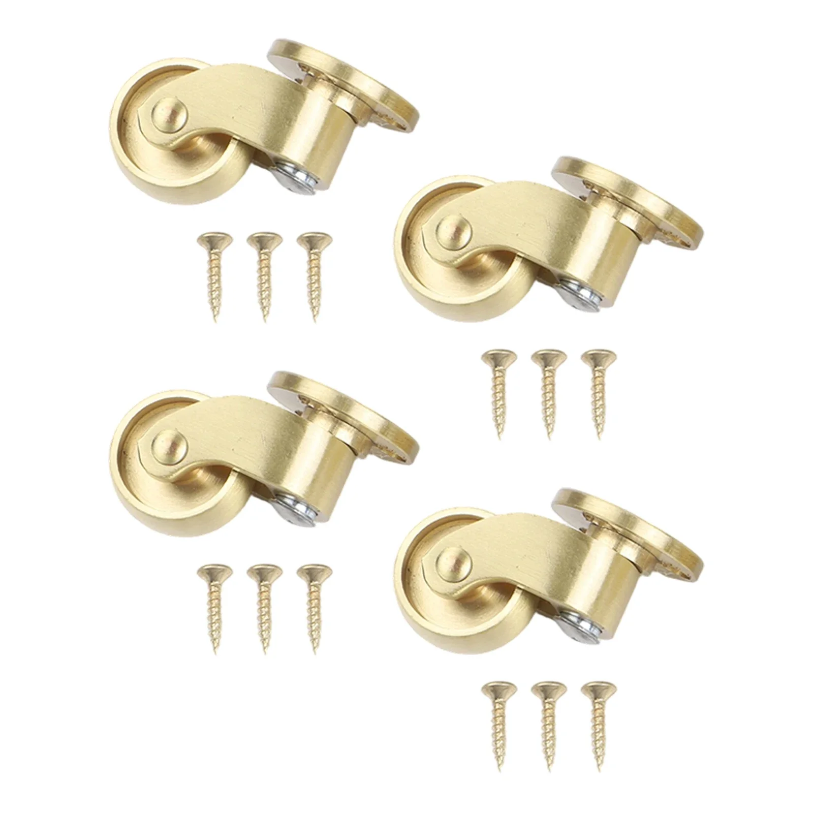 Brass Wheels 360 Rotating Casters Easy Installation Multi-Surface Compatibility 360 Degree Rotating Wheels Castors
