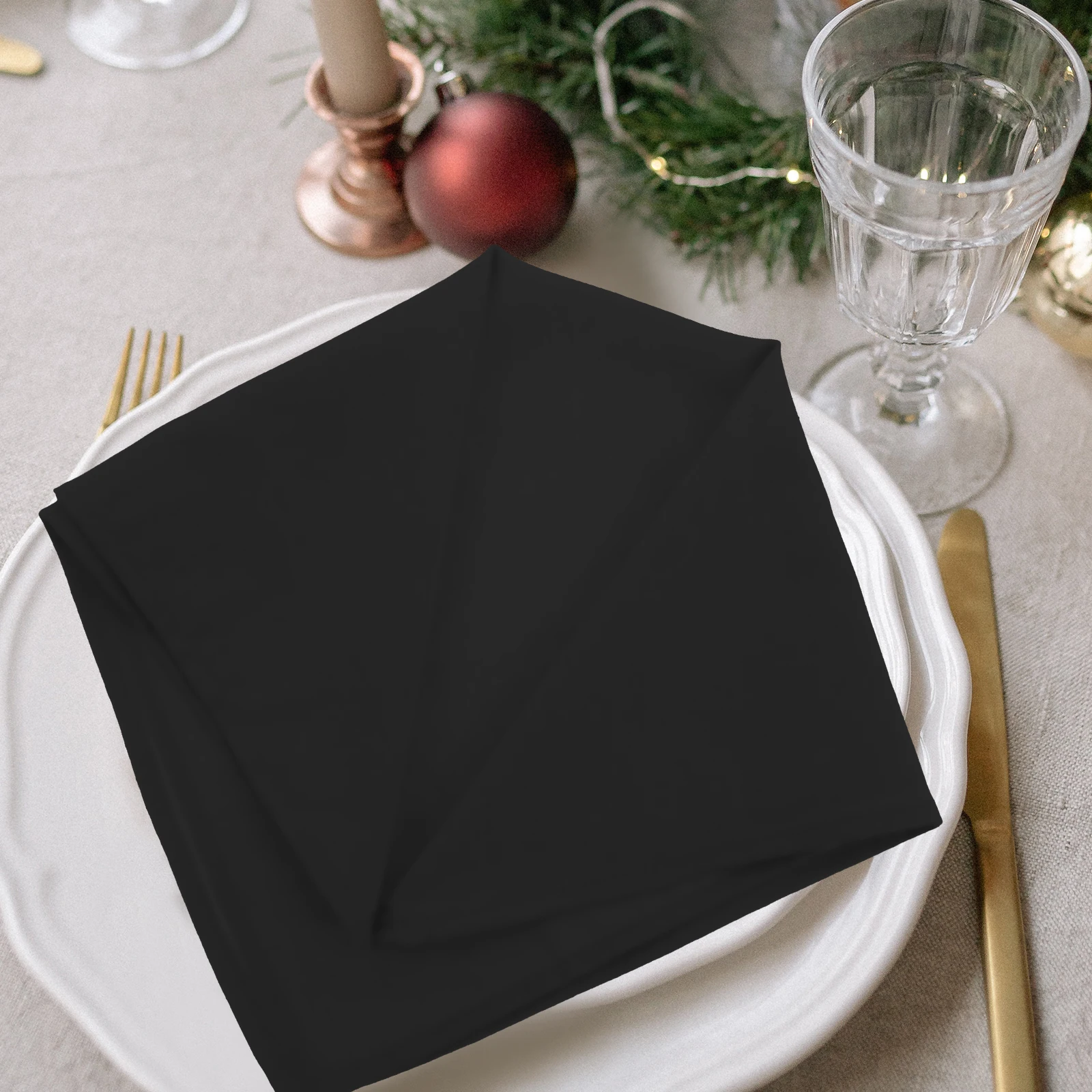

50 Pcs Black Disposable Dinner Napkins 40x40cm Thick Paper Wedding Party Banquet Decorations Tissue Bar Accessories